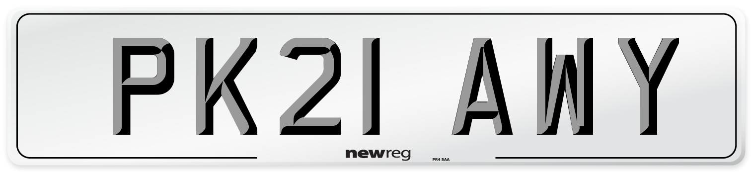 PK21 AWY Number Plate from New Reg